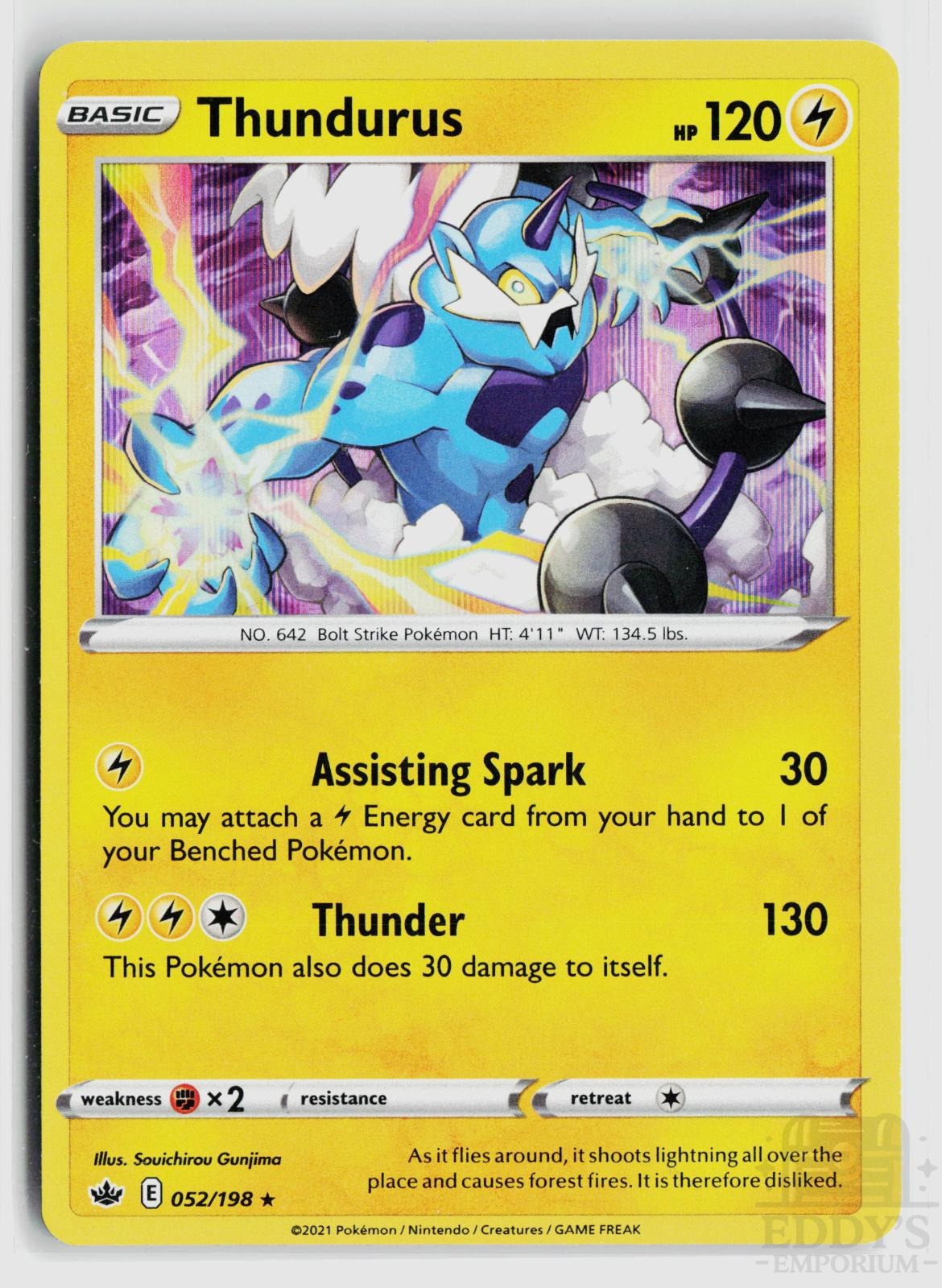 Thundurus 052/198 Chilling Reign Pokemon Holo Rare NM