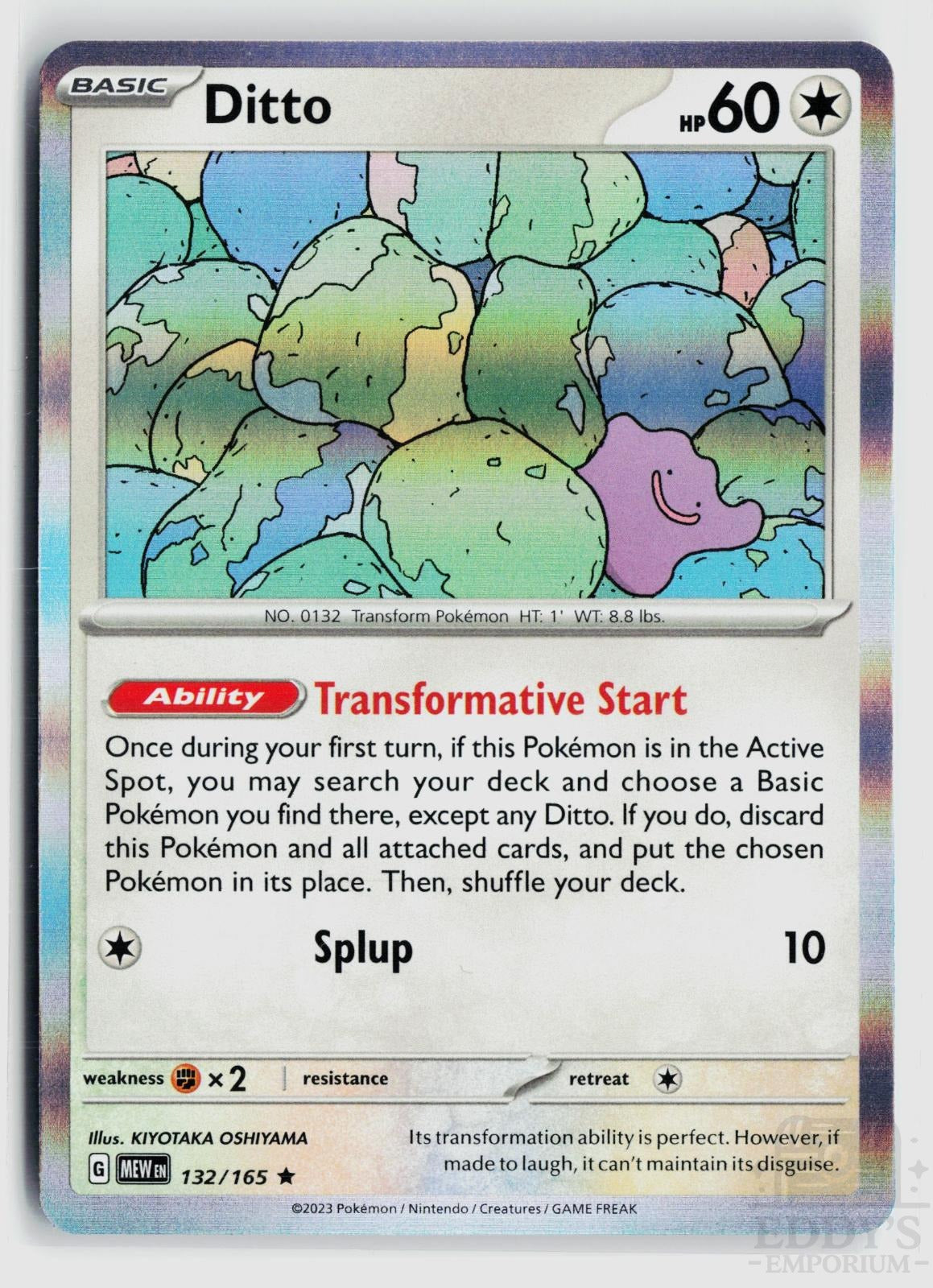 Ditto 132/165 151 Pokemon Holo Rare NM