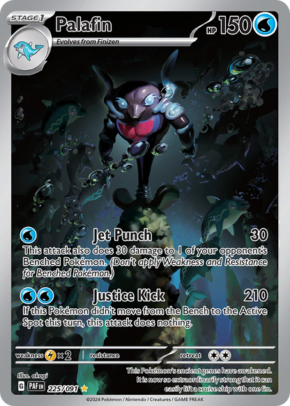 Palafin 225/091 Paldean Fates Pokemon Holo Illustration Rare