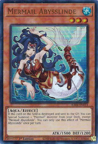 Mermail Abysslinde (UR) RA04-EN011 Quarter Century Stampede Yu-Gi-Oh 1st Edition NM