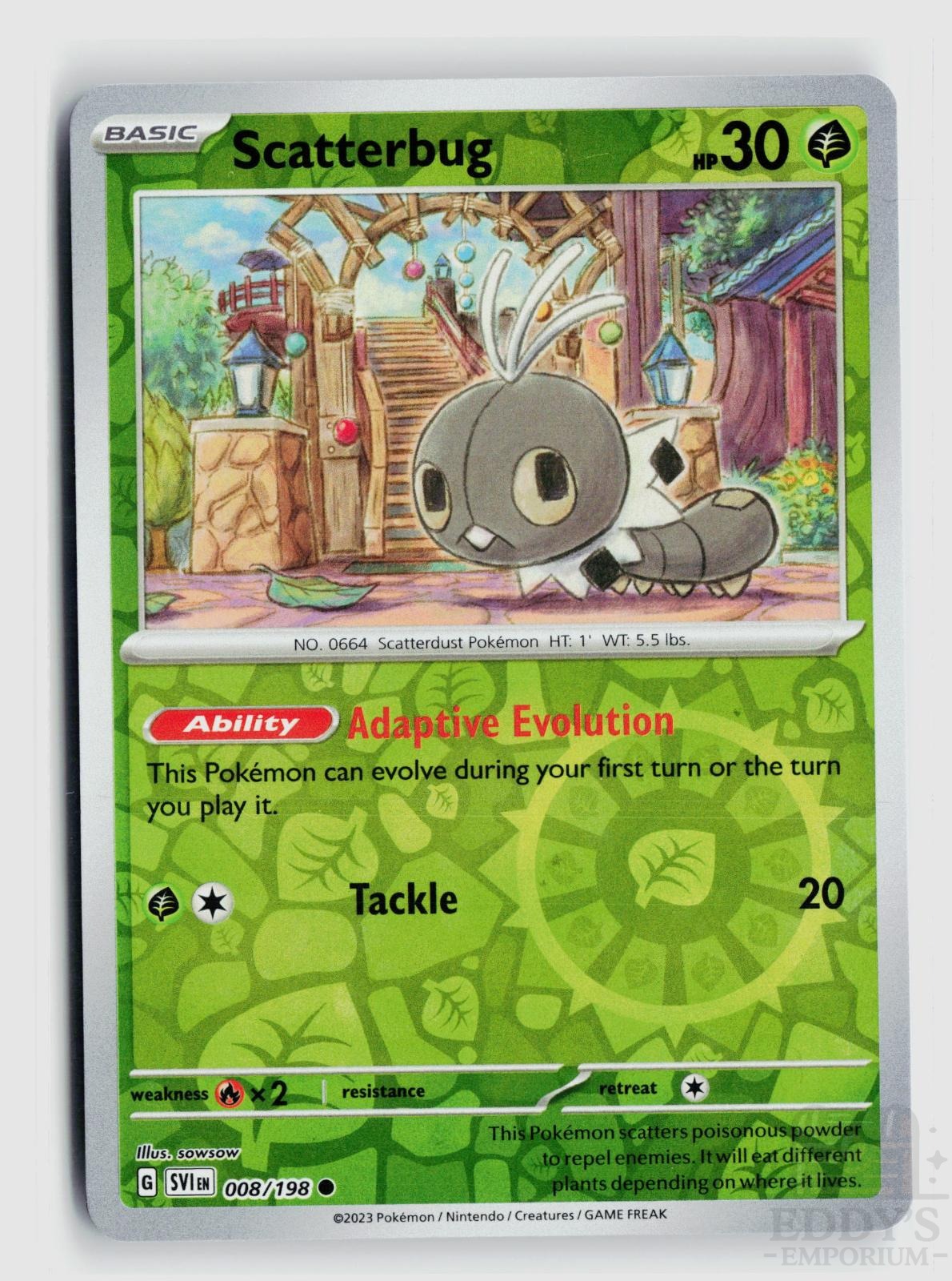 Scatterbug 008/198 Scarlet & Violet Pokemon Reverse Holo Common NM