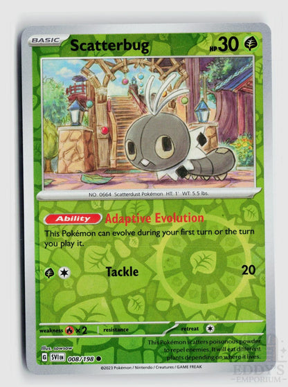 Scatterbug 008/198 Scarlet & Violet Pokemon Reverse Holo Common NM