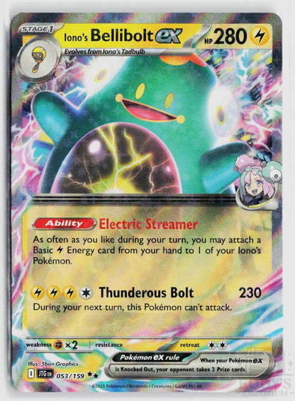 Iono's Bellibolt ex 053/159 Journey Together Pokemon Holo Double Rare