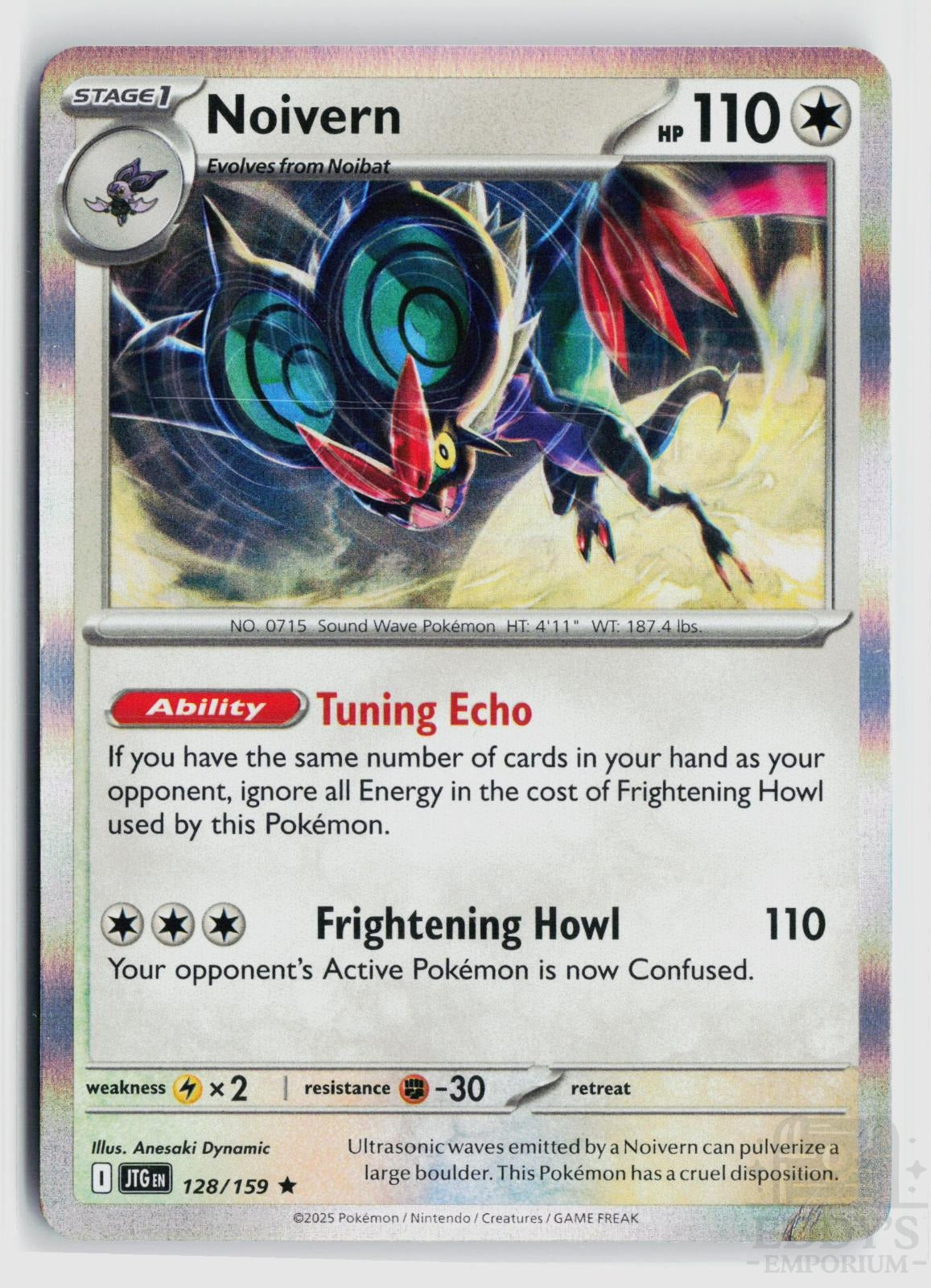 Noivern 128/159 Journey Together Pokemon Holo Rare NM