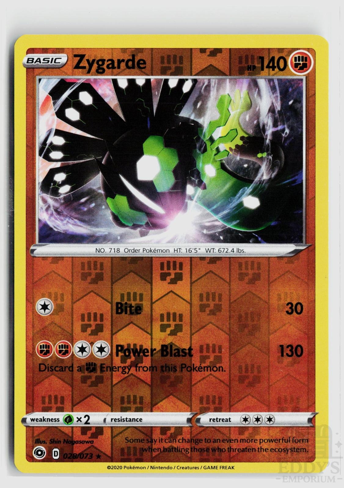 Zygarde 028/073 Champion's Path Pokemon Reverse Holo Rare NM