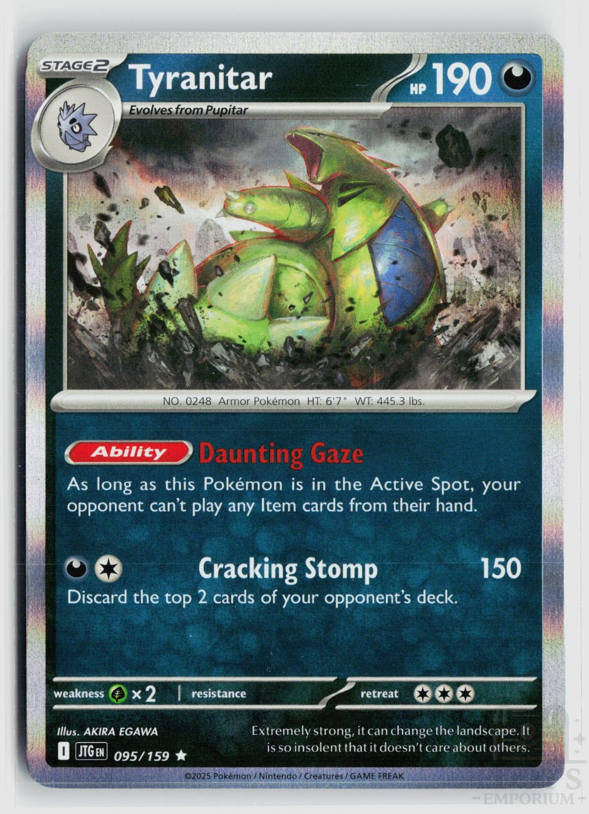 Tyranitar 095/159 Journey Together Pokemon Holo Rare NM