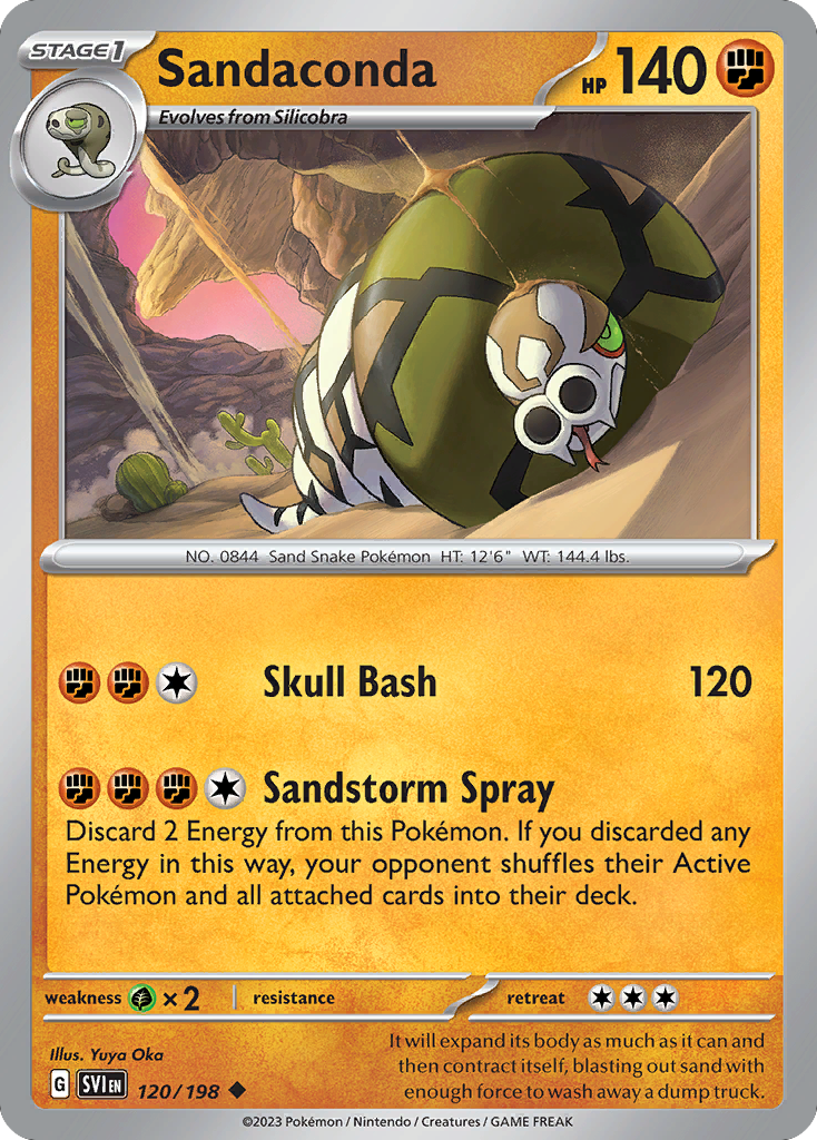 Sandaconda 120/198 Scarlet & Violet Pokemon Reverse Holo Uncommon NM