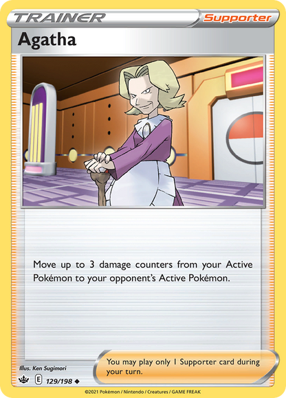 Agatha 129/198 Chilling Reign Pokemon Reverse Holo