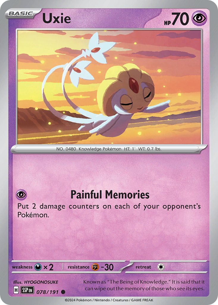 Uxie 078/191 Surging Sparks Pokemon Reverse Holo Common NM