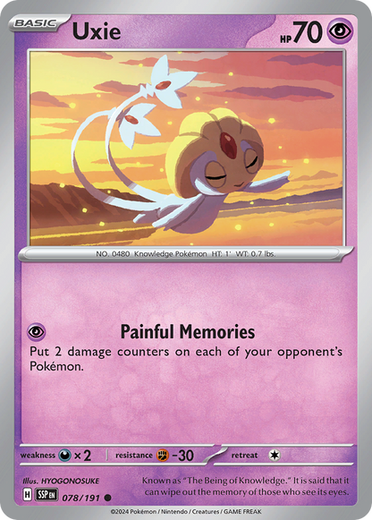 Uxie 078/191 Surging Sparks Pokemon Reverse Holo Common NM