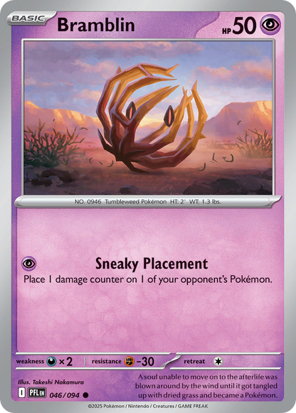 Bramblin 046/094 Phantasmal Flames Pokemon Reverse Holo