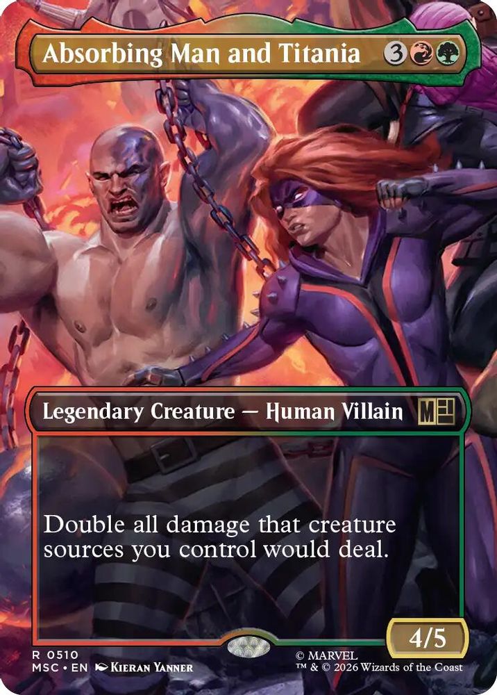 Absorbing Man and Titania (Borderless) 510 Commander: Marvel Super Heroes Magic: The Gathering Foil