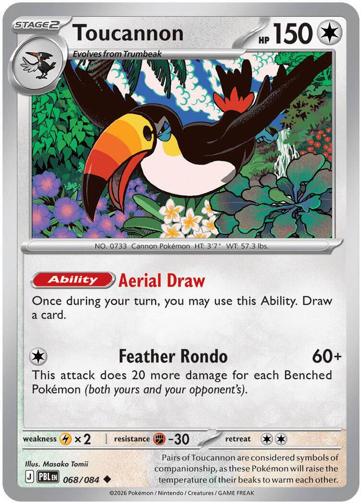 Toucannon 068/084 Pitch Black Pokemon Reverse Holo