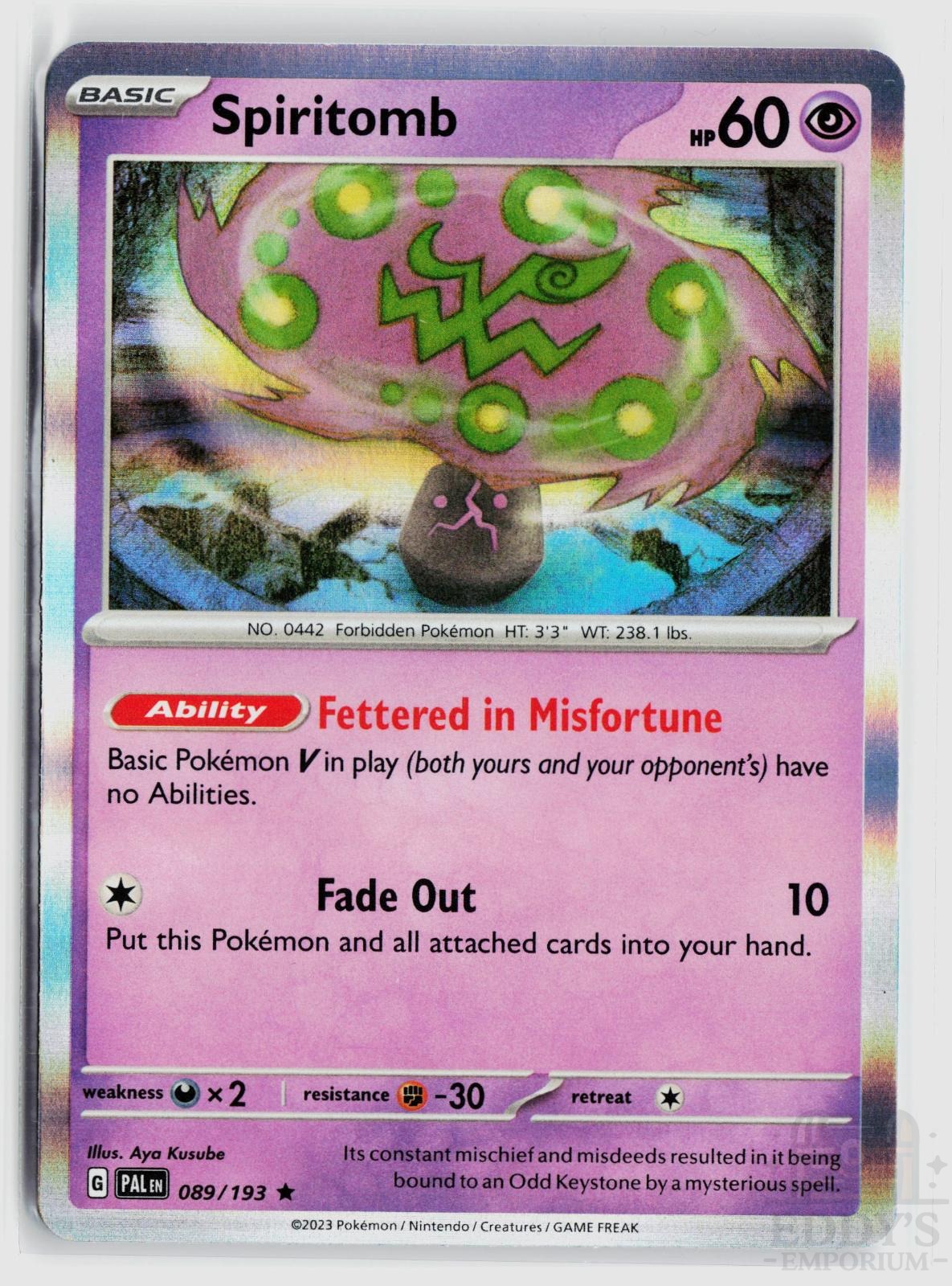 Spiritomb 089/193 Paldea Evolved Pokemon Holo Rare NM