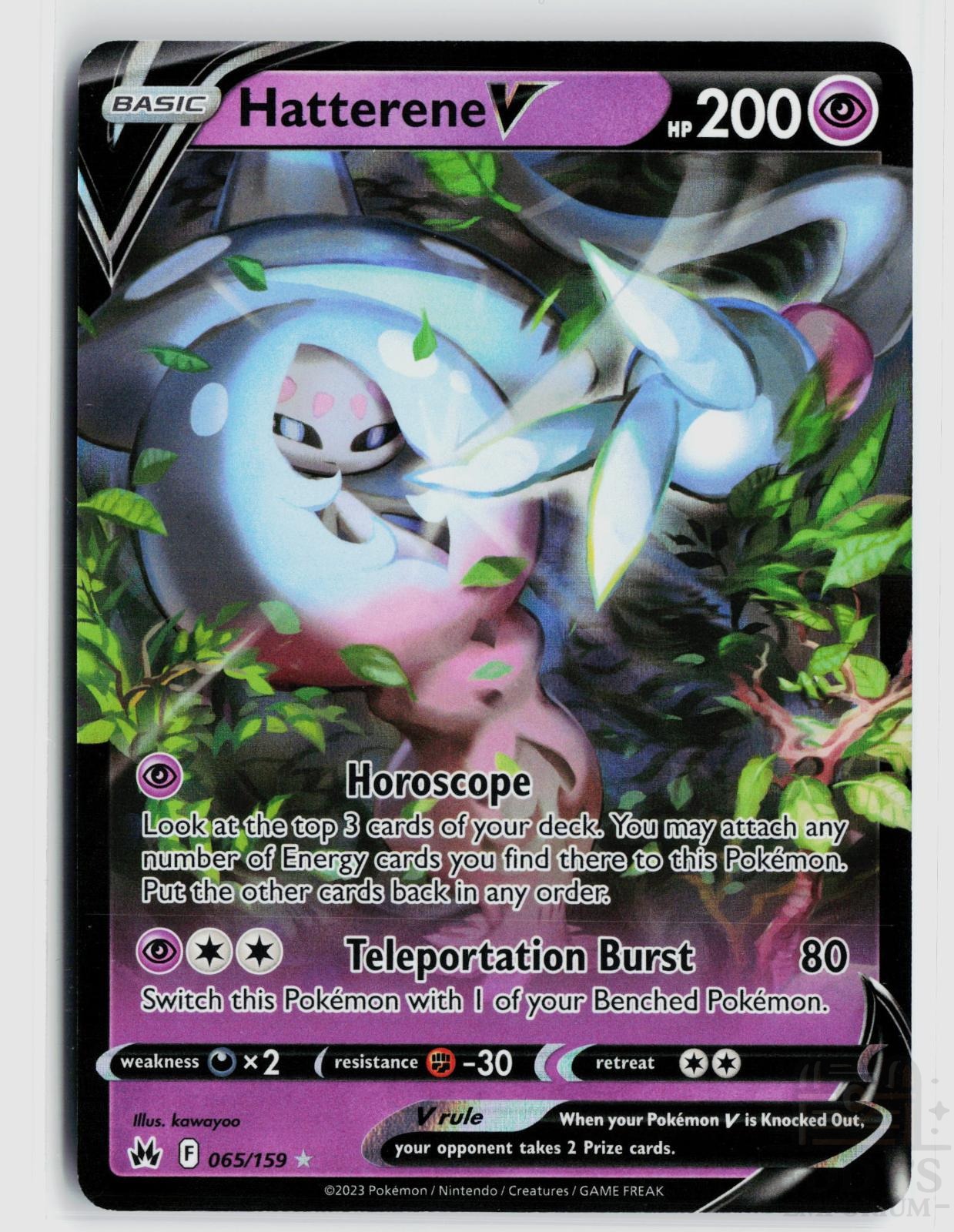 Hatterene V 065/159 Crown Zenith Pokemon Holo V Rare