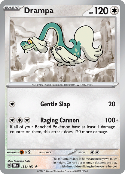 Drampa 138/162 Temporal Forces Pokemon Holo Rare NM