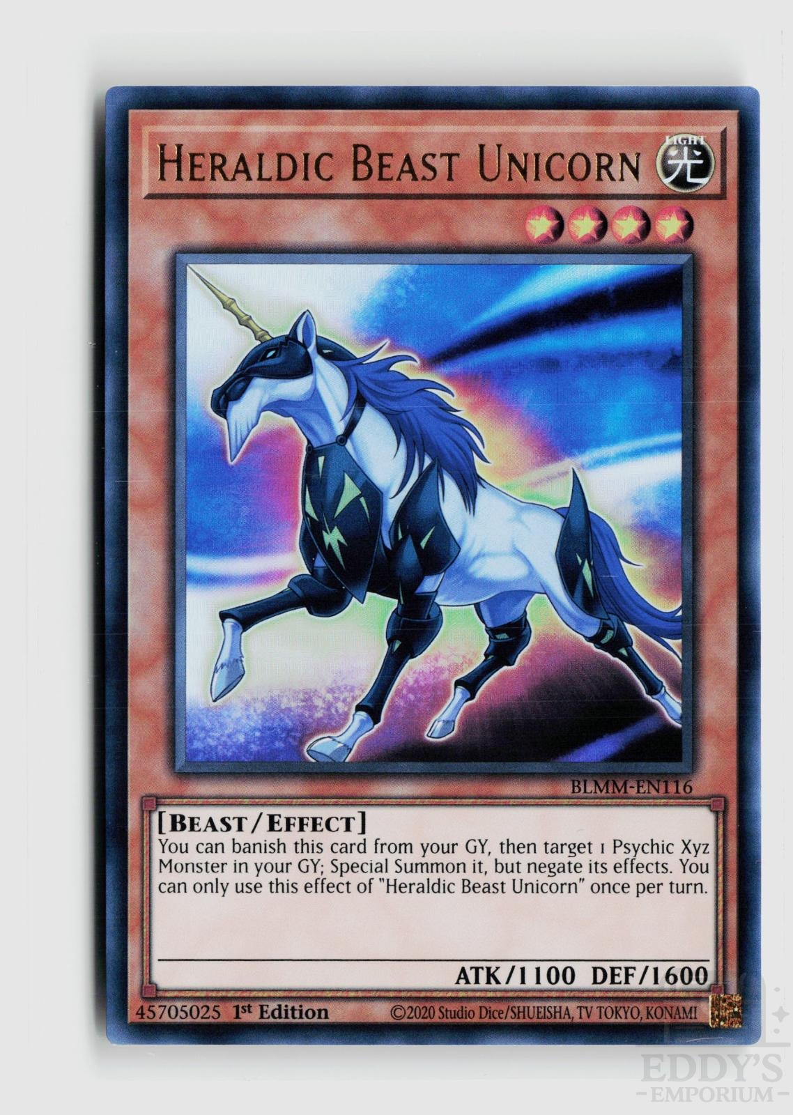 Heraldic Beast Unicorn BLMM-EN116 Battles of Legend: Monster Mayhem Yu-Gi-Oh 1st Edition NM