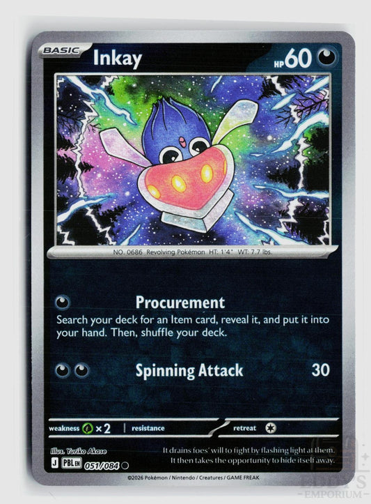 Inkay 051/084 Pitch Black Pokemon Reverse Holo