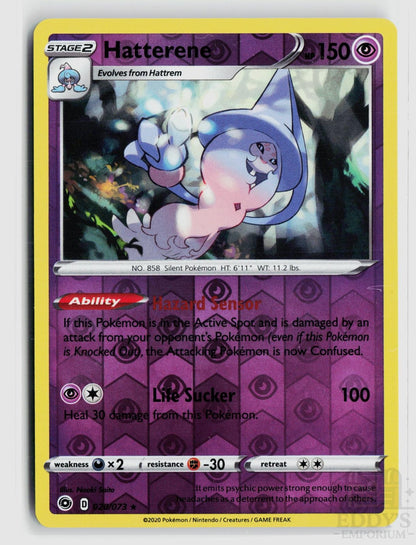 Hatterene 020/073 Champion's Path Pokemon Reverse Holo Rare NM
