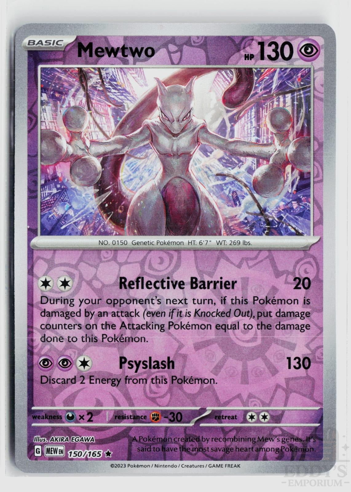 Mewtwo 150/165 151 Pokemon Reverse Holo Rare NM