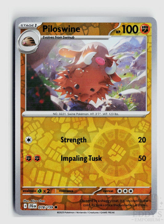 Piloswine 078/159 Journey Together Pokemon Reverse Holo