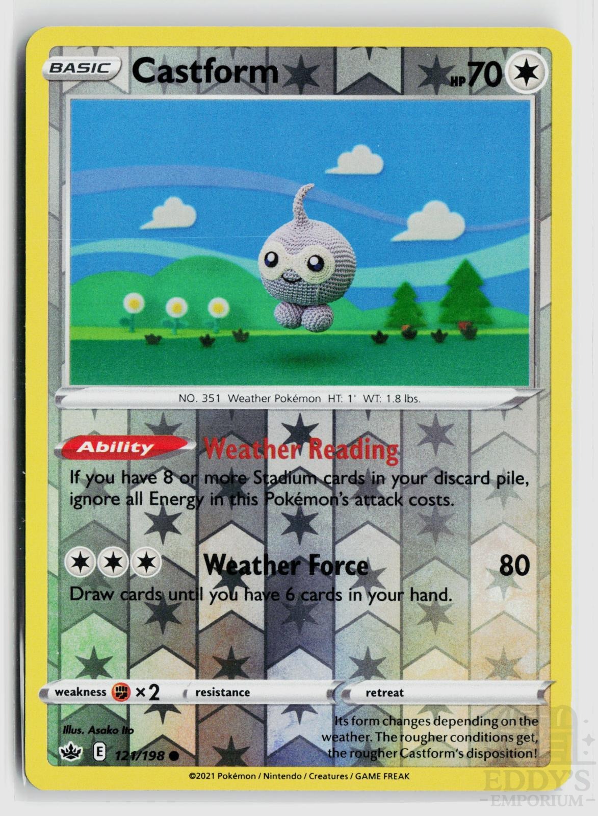 Castform 121/198 Chilling Reign Pokemon Reverse Holo Common NM