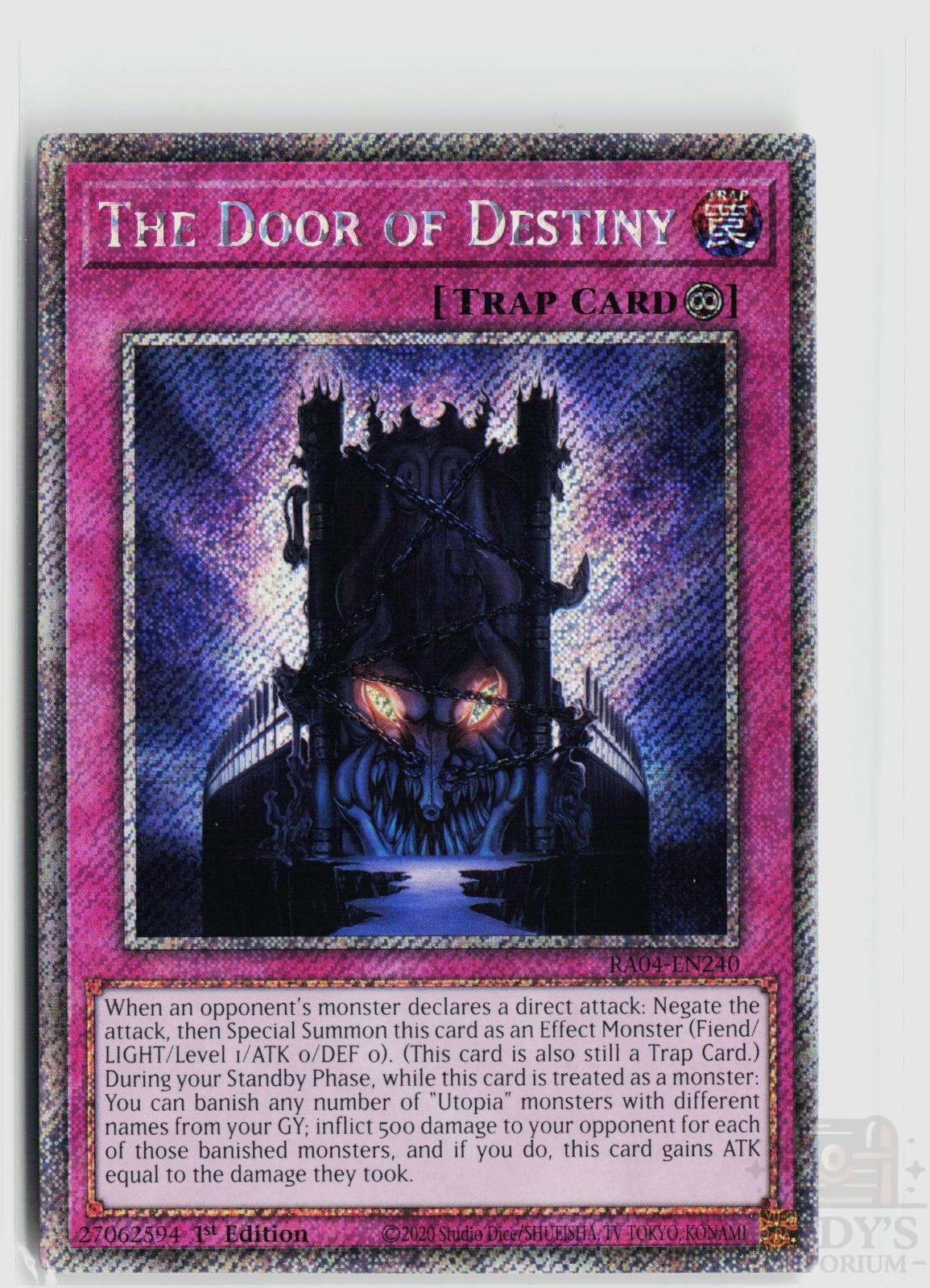 The Door of Destiny (Platinum Secret Rare) RA04-EN240 Quarter Century Stampede Yu-Gi-Oh 1st Edition NM