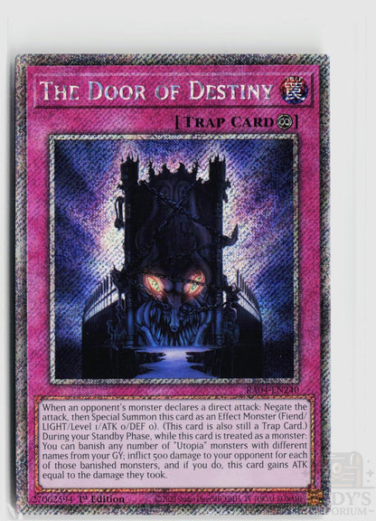 The Door of Destiny (Platinum Secret Rare) RA04-EN240 Quarter Century Stampede Yu-Gi-Oh 1st Edition NM