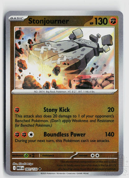 Stonjourner 081/132 Mega Evolution Pokemon Reverse Holo Uncommon NM