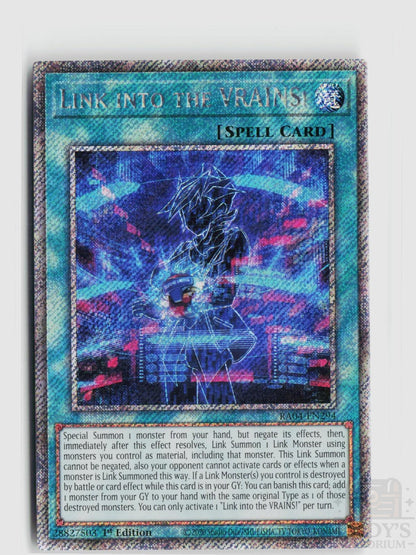 Link into the VRAINS! (Platinum Secret Rare) RA04-EN294 Quarter Century Stampede Yu-Gi-Oh 1st Edition NM