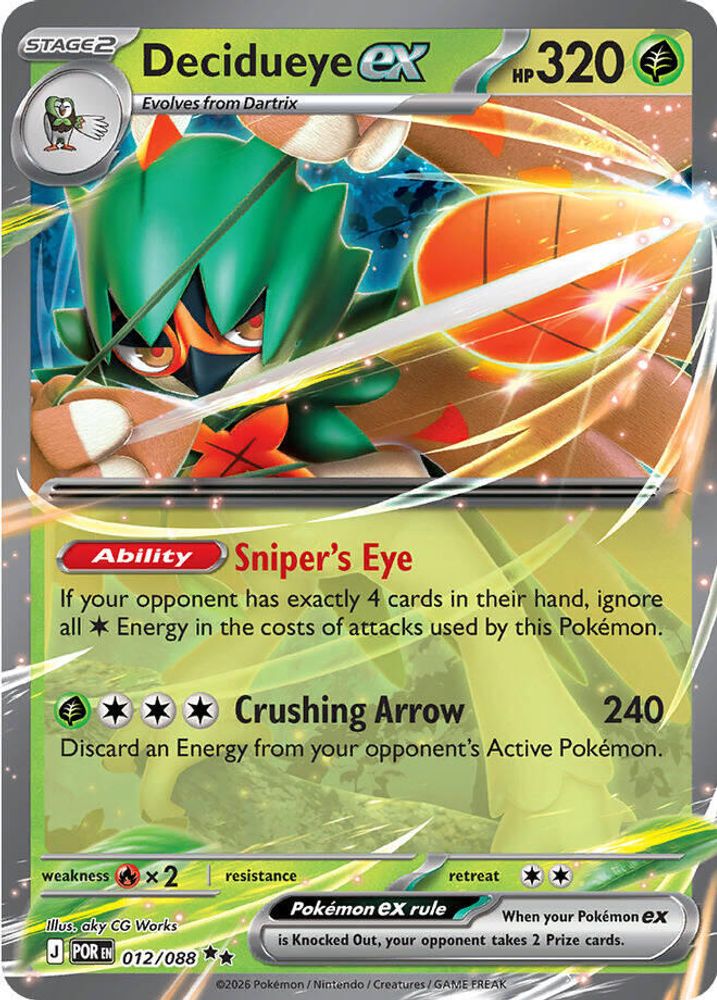 Decidueye ex 012/088 Perfect Order Pokemon Holo Double Rare