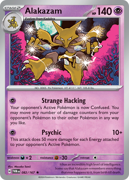 Alakazam 082/167 Twilight Masquerade Pokemon Reverse Holo