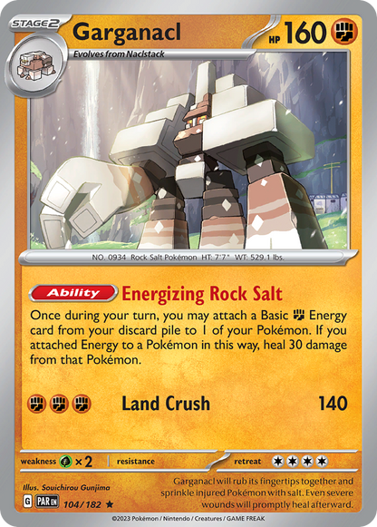 Garganacl 104/182 Paradox Rift Pokemon Holo Rare NM