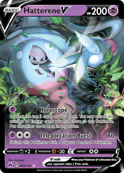 Hatterene V 065/159 Crown Zenith Pokemon Holo V Rare