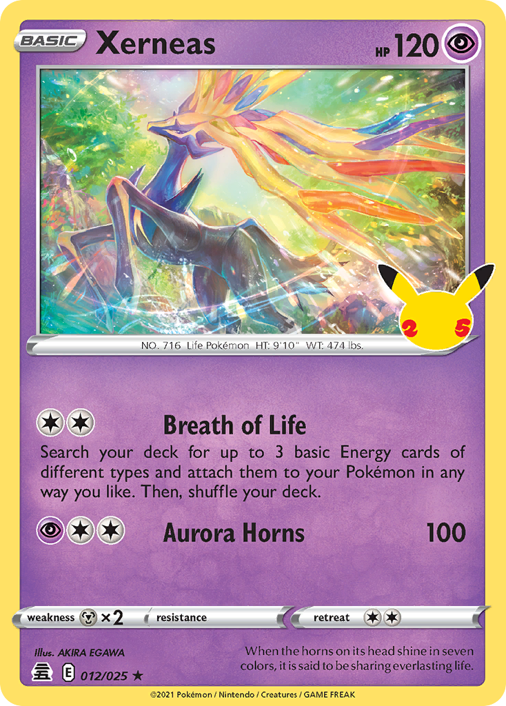 Xerneas 012/025 Celebrations Pokemon Holo Rare NM
