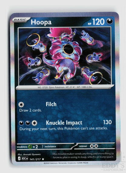 Hoopa 141/217 Ascended Heroes Pokemon Holo Rare NM