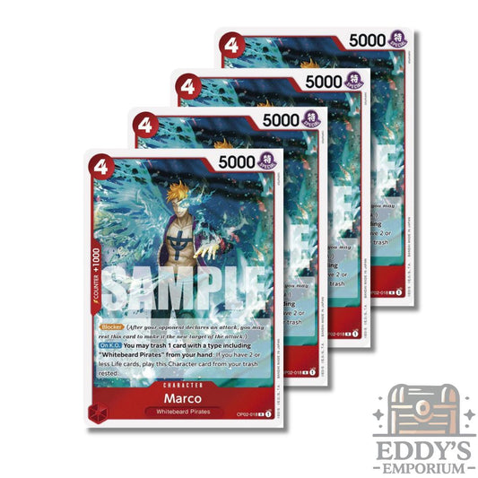 One Piece CG: Marco x4 Foil Set - OP02-018 (PRB) - English