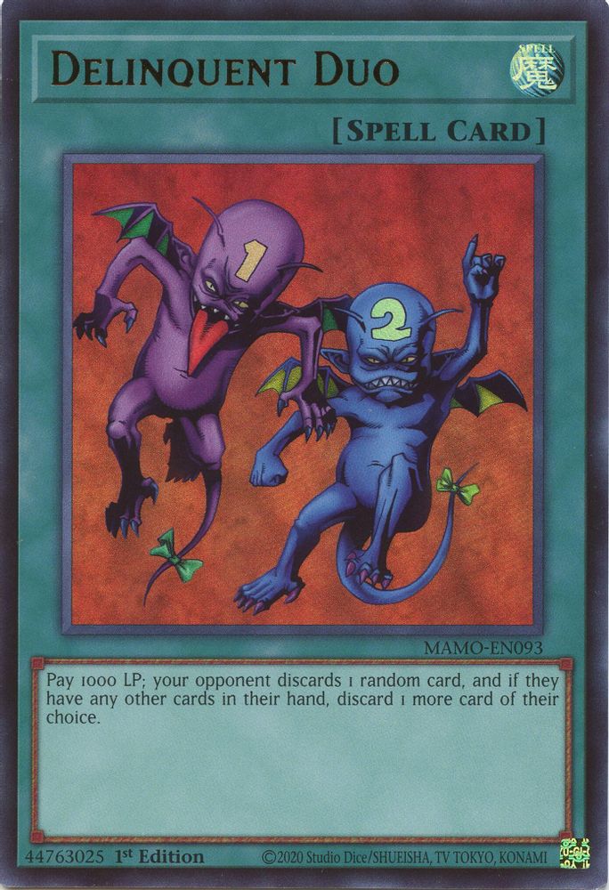 Delinquent Duo MAMO-EN093 Magnificent Monsters Yu-Gi-Oh 1st Edition NM