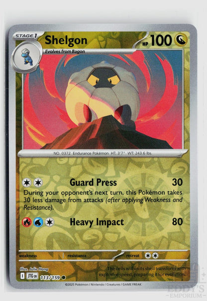Shelgon 113/159 Journey Together Pokemon Reverse Holo Common NM
