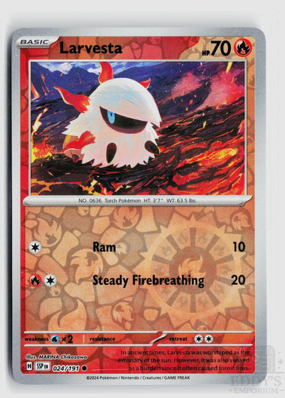 Larvesta 024/191 Surging Sparks Pokemon Reverse Holo Common NM