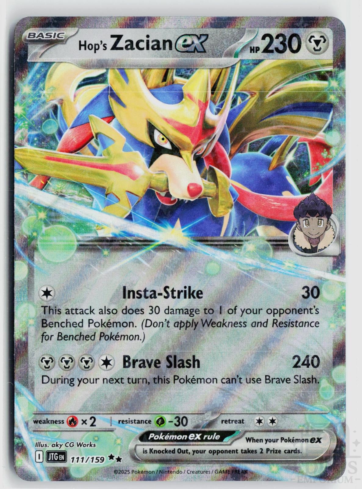 Hop's Zacian ex 111/159 Journey Together Pokemon Holo Double Rare
