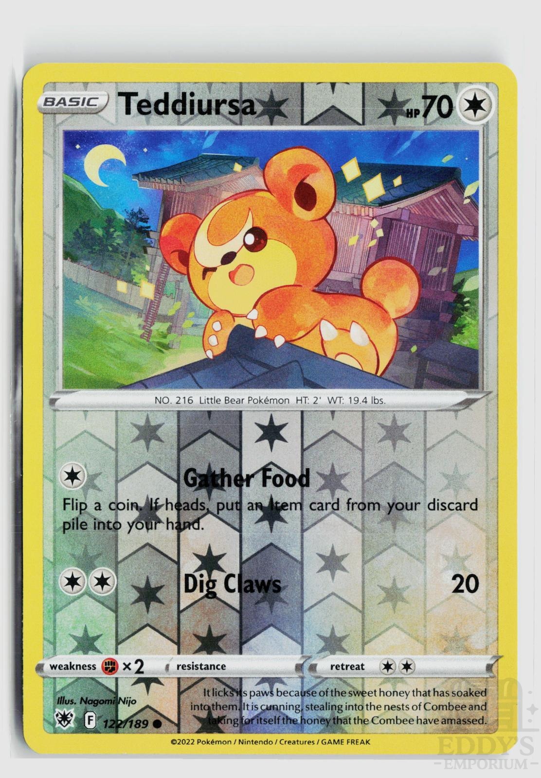 Teddiursa 122/189 Astral Radiance Pokemon Reverse Holo Common NM