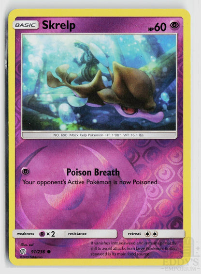 Skrelp 91/236 Cosmic Eclipse Pokemon Reverse Holo Common NM