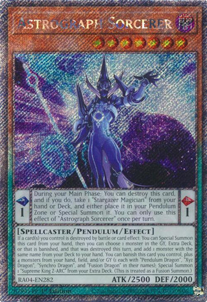 Astrograph Sorcerer (Platinum Secret Rare) RA04-EN282 Quarter Century Stampede Yu-Gi-Oh 1st Edition NM
