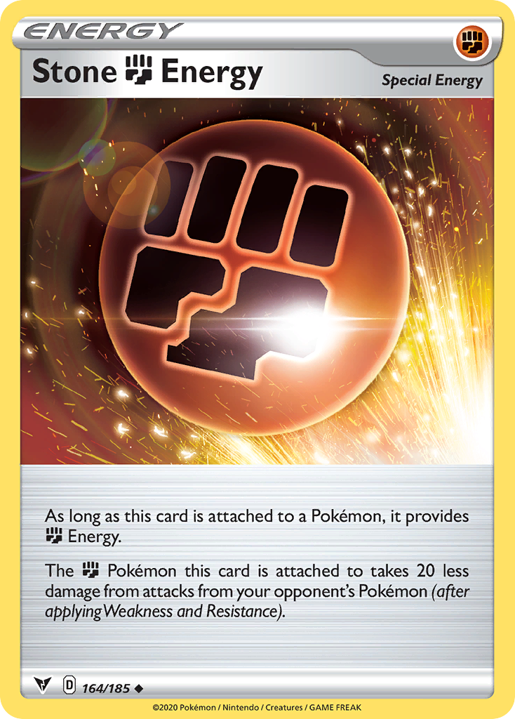 Stone Fighting Energy 164/185 Vivid Voltage Pokemon Reverse Holo Uncommon NM