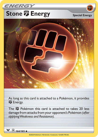 Stone Fighting Energy 164/185 Vivid Voltage Pokemon Reverse Holo Uncommon NM