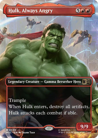 Hulk, Always Angry (Borderless) 502 Commander: Marvel Super Heroes Magic: The Gathering Foil