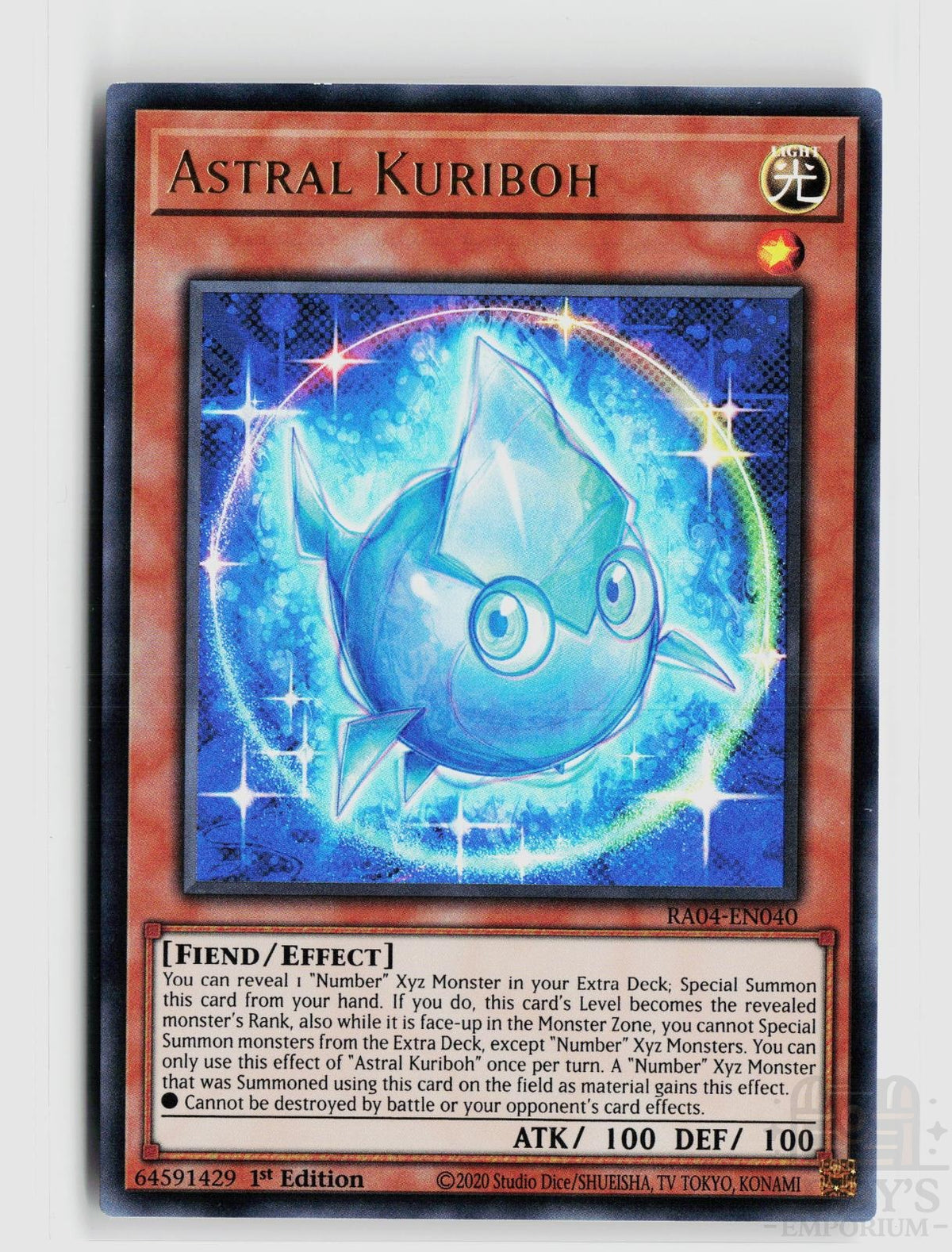 Astral Kuriboh (UR) RA04-EN040 Quarter Century Stampede Yu-Gi-Oh 1st Edition NM