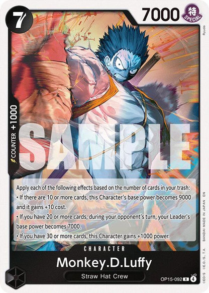 Monkey.D.Luffy OP15-092 Adventure on Kami's Island One Piece Foil Rare