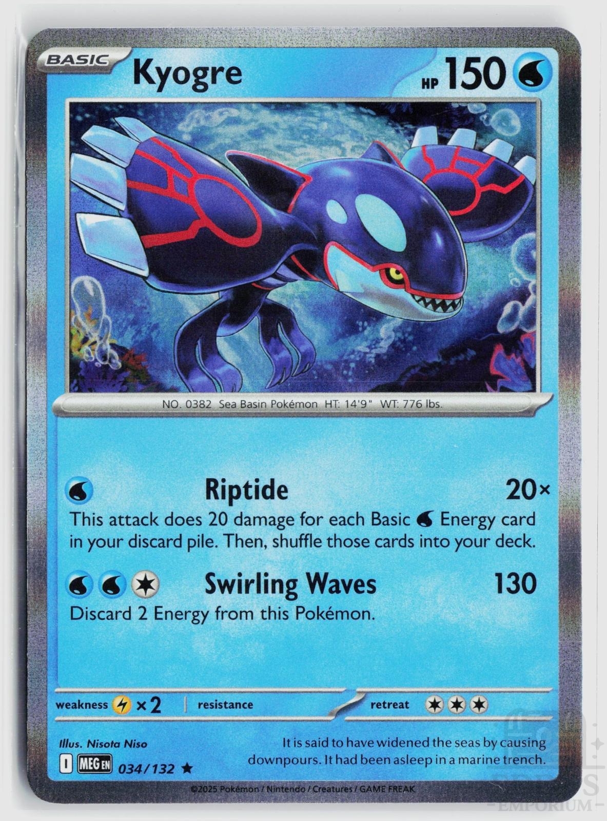 Kyogre 034/132 Mega Evolution Pokemon Holo Rare NM